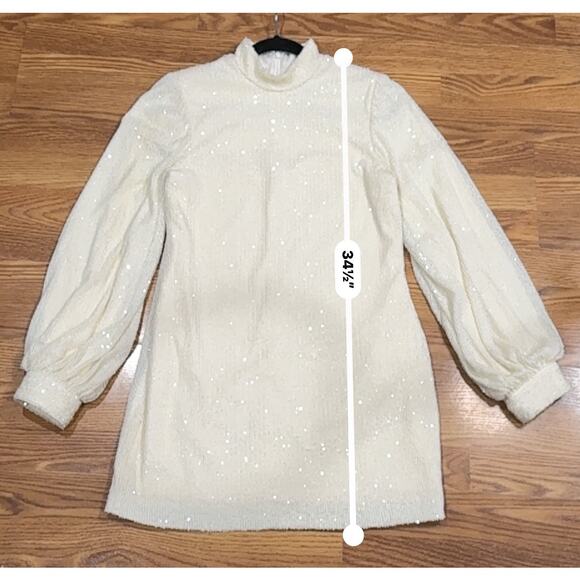 ALEXIS  Alyna Cream Sequin mini party Dress in size M - Picture 8 of 15